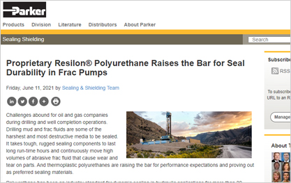 Read the Blog: Proprietary Resilon Polyurethane Raises the Bar for Seal Durability in Frac Pumps